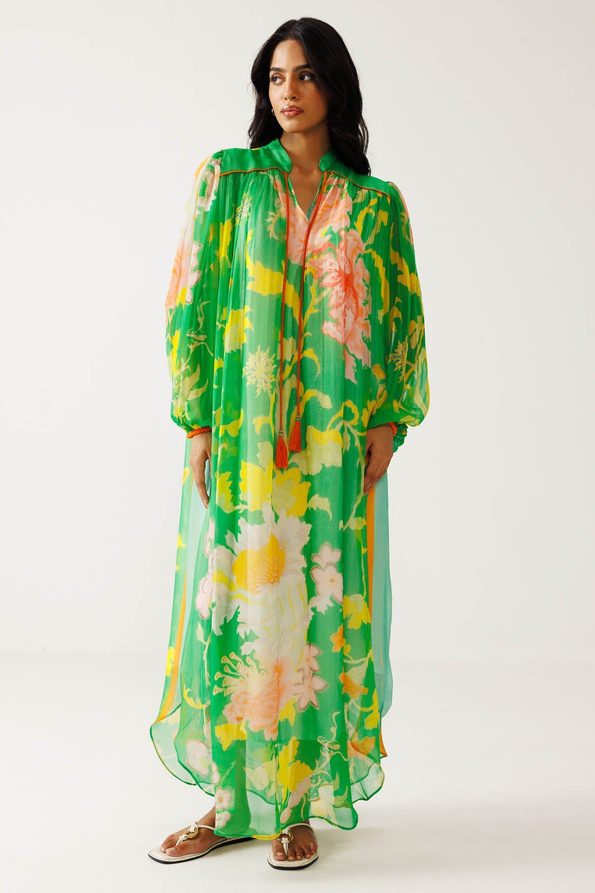 Buy Green Bamberg Georgette Dress for women by Reena Sharma online available at scrollnshops