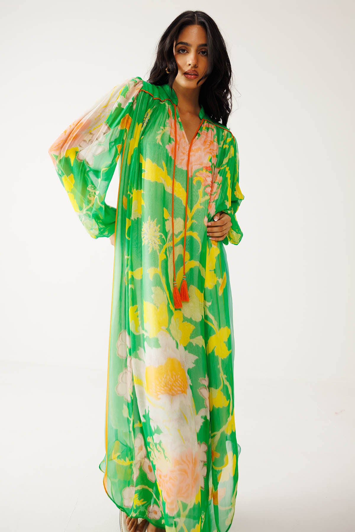 Green Bamberg Georgette Dress