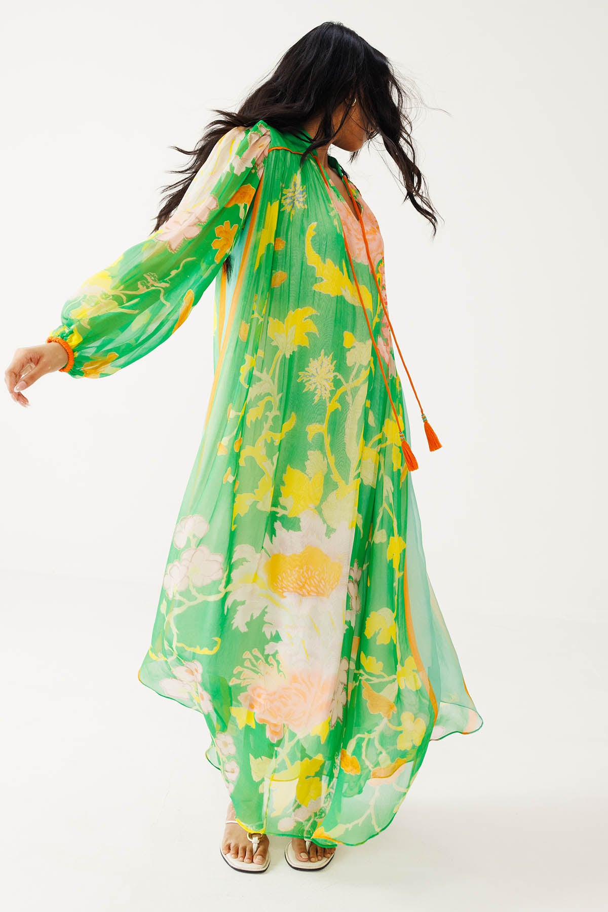 Green Bamberg Georgette Dress