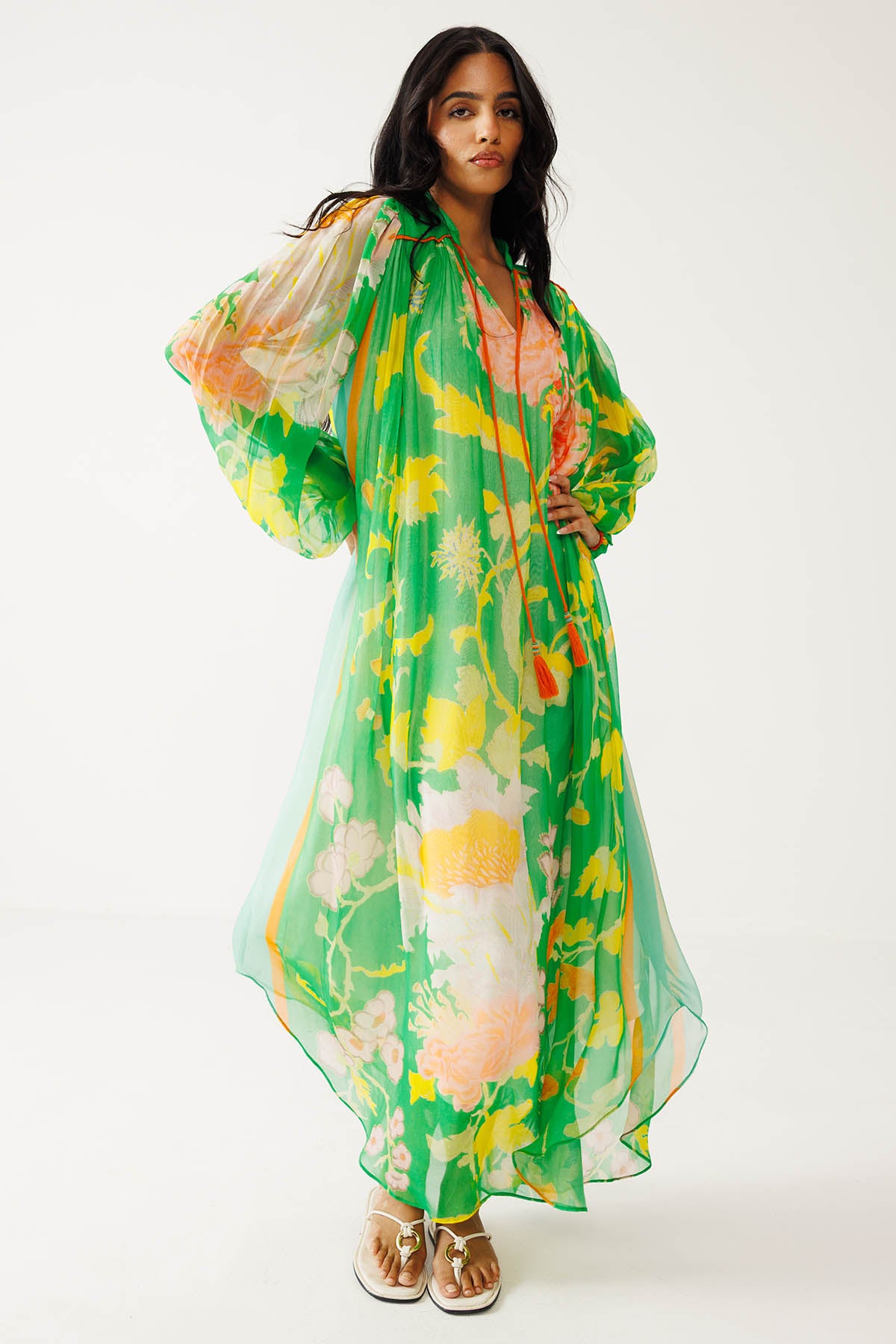 Green Bamberg Georgette Dress