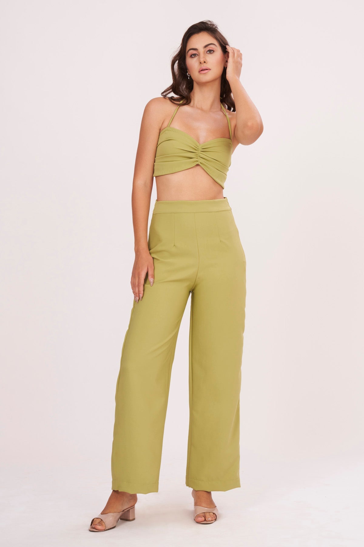 Buy Designer Green Banana Crepe Co-ord Set for Women Online