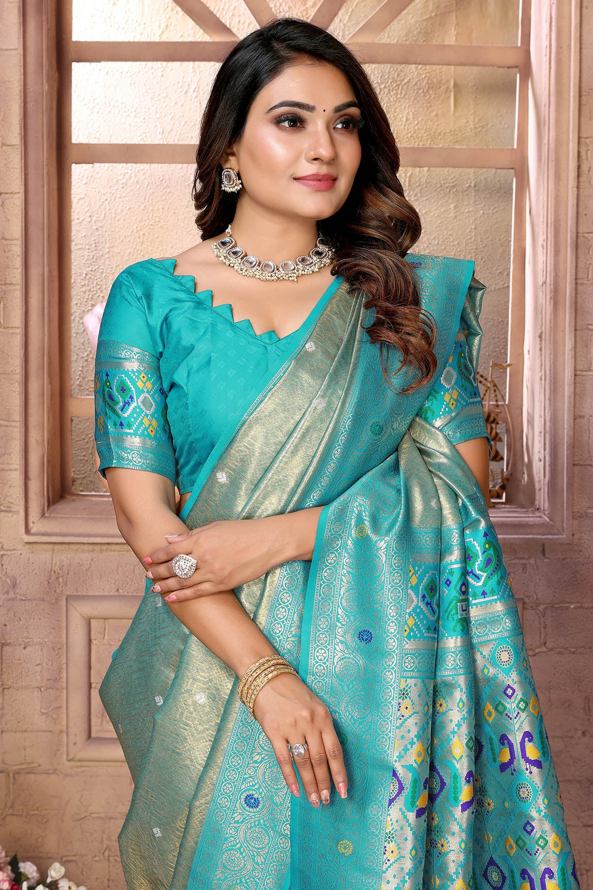 Green Banarasi Weaving Saree