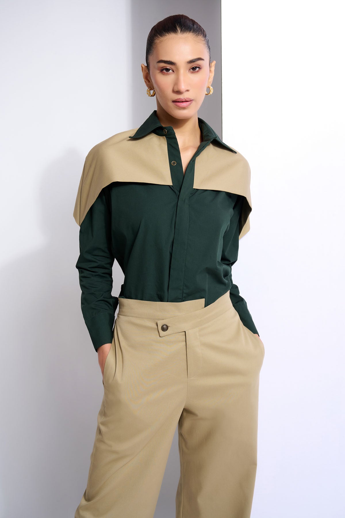 Green & Beige Cotton Fusion Set