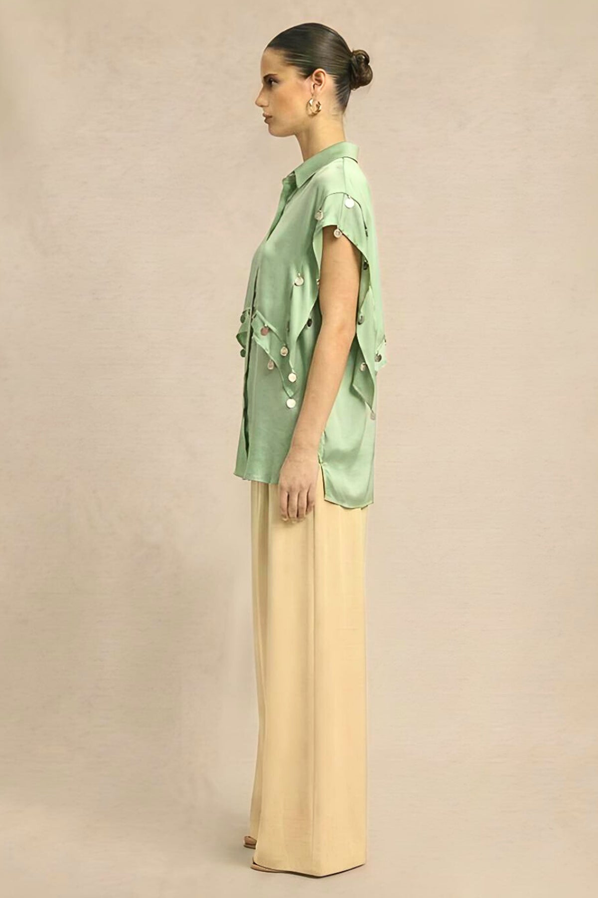 Green Bemberg Coin Flap Shirt