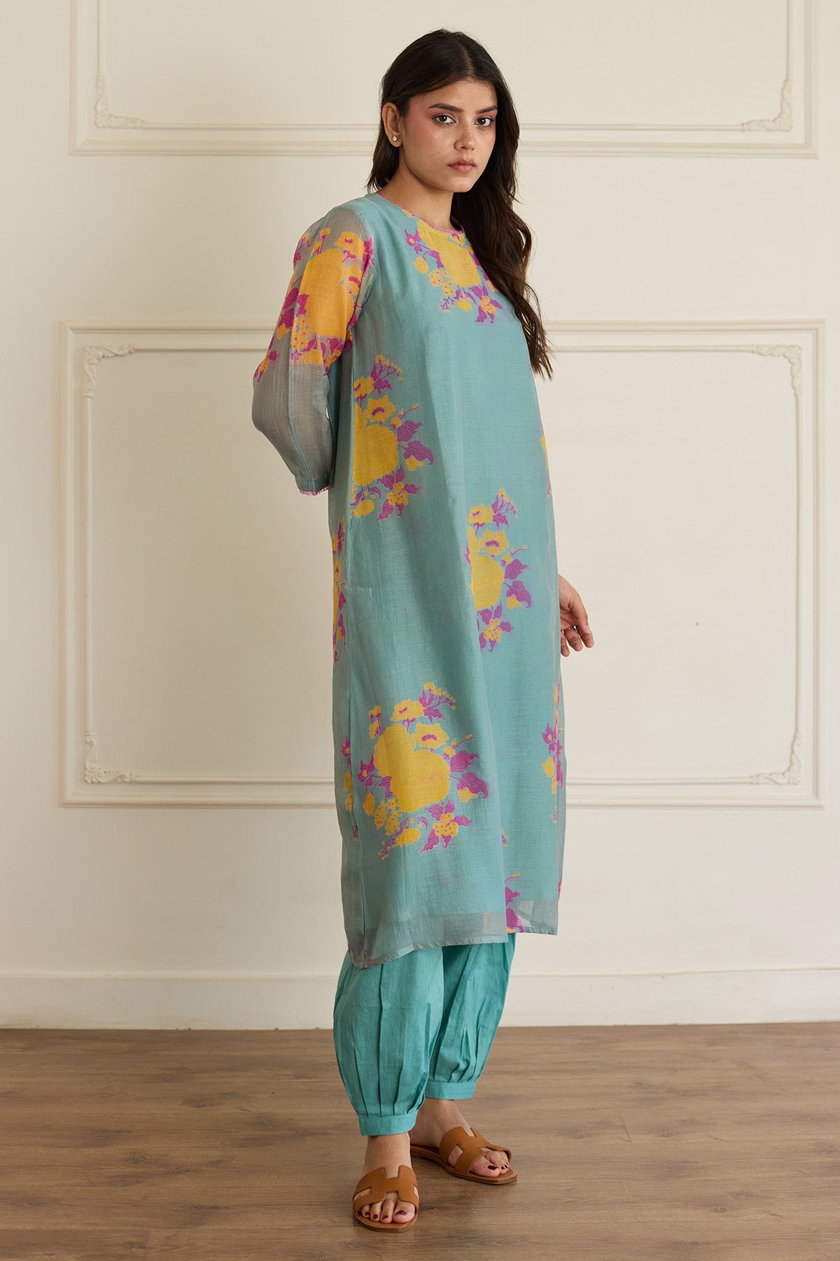 Green Block Print Kurta & Pant