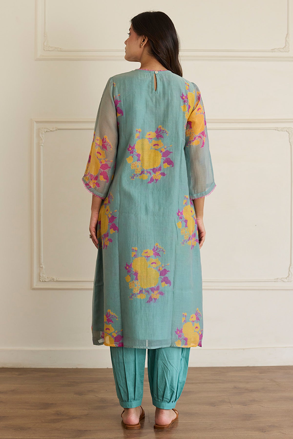 Green Block Print Kurta & Pant