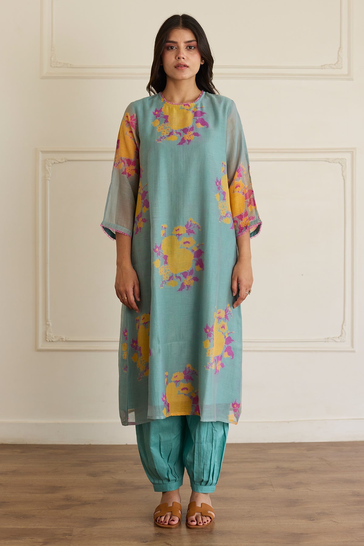 Buy Green Block Print Kurta & Pant by Juanita For women Online at Scrollnshops