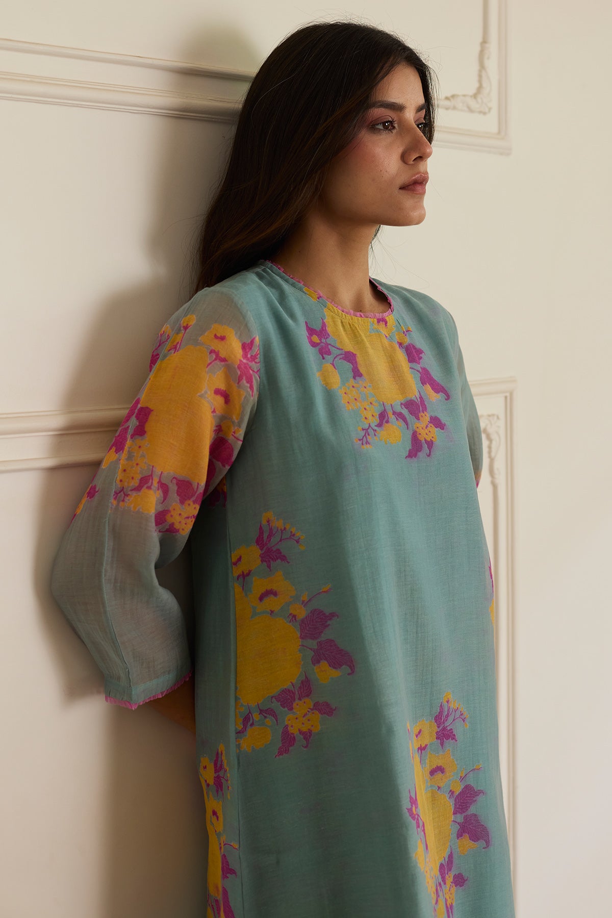 Green Block Print Kurta & Pant