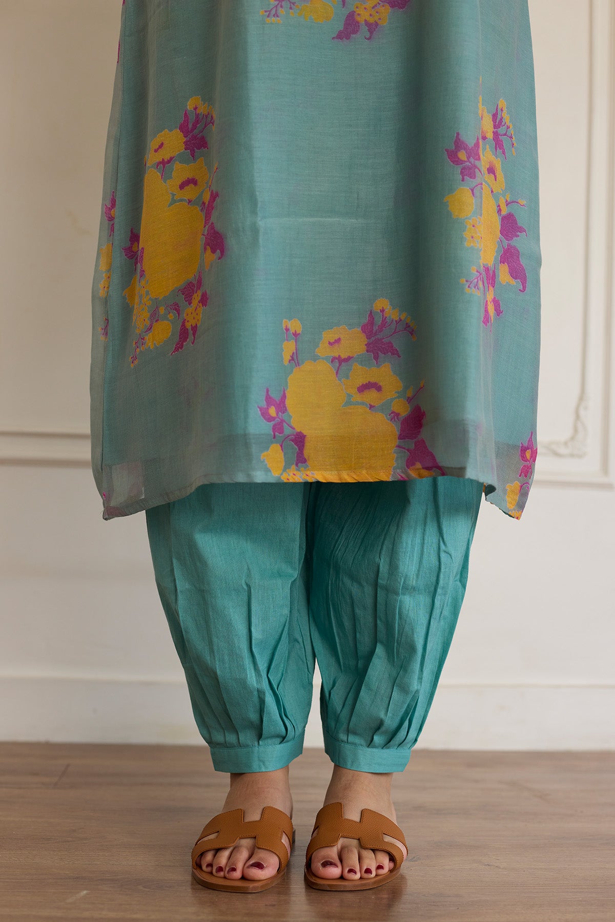 Green Block Print Kurta & Pant