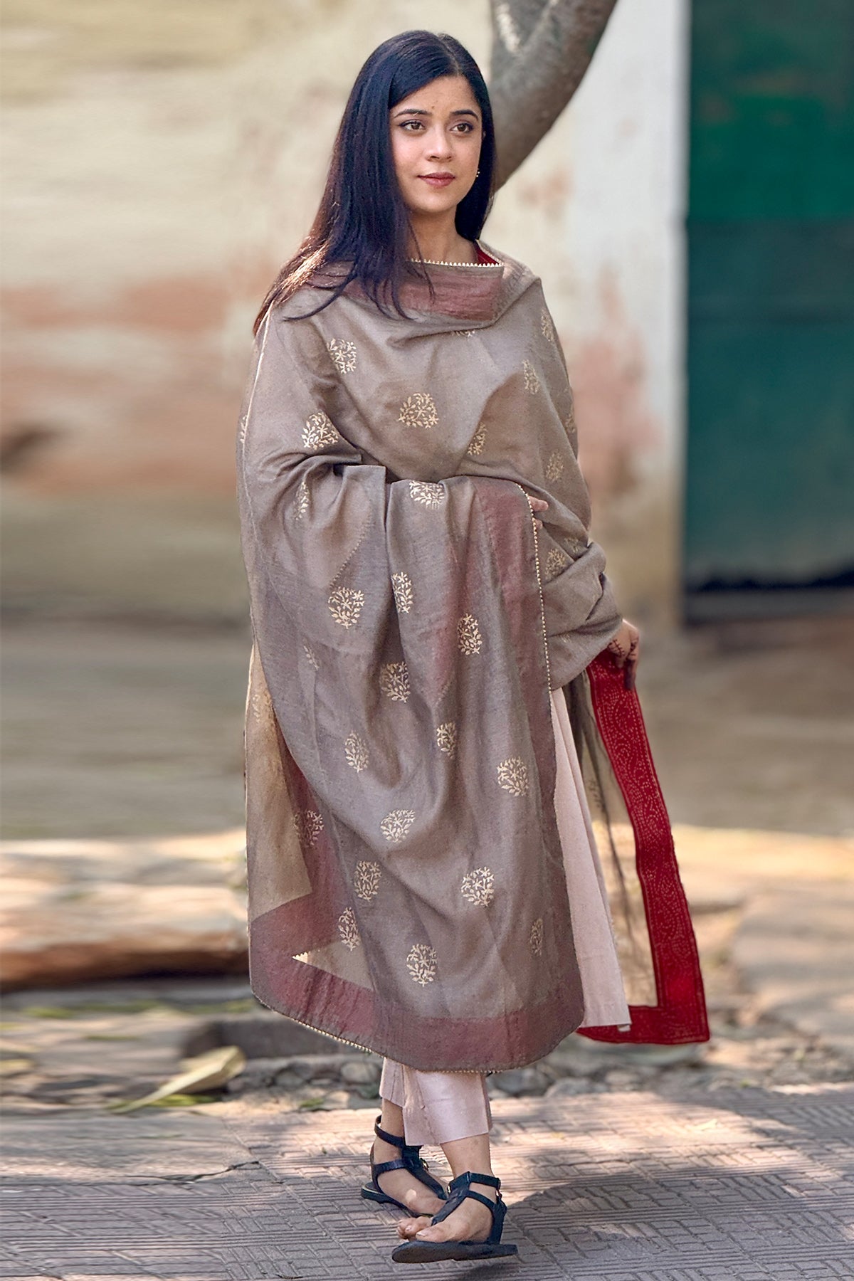 Green Block Printed Kurta Set