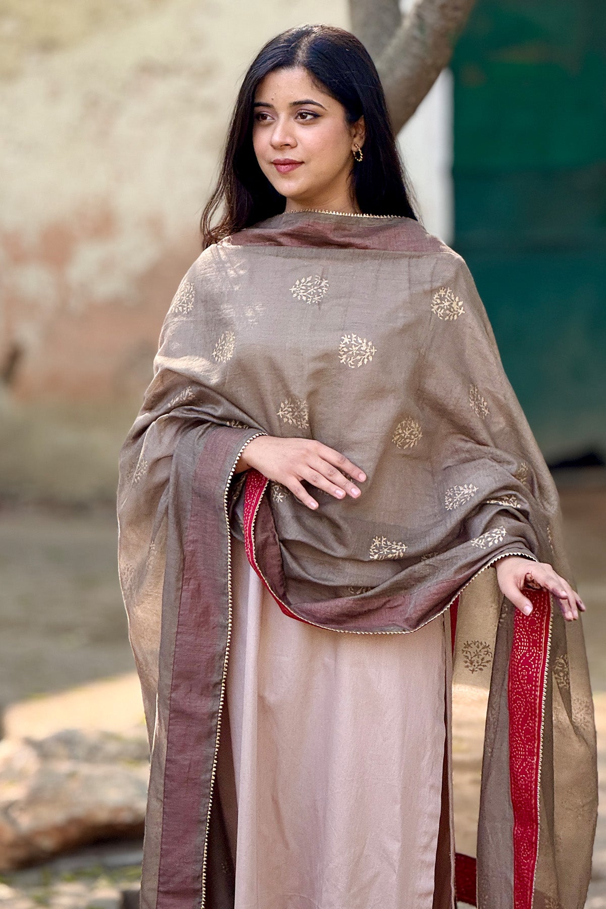 Green Block Printed Kurta Set