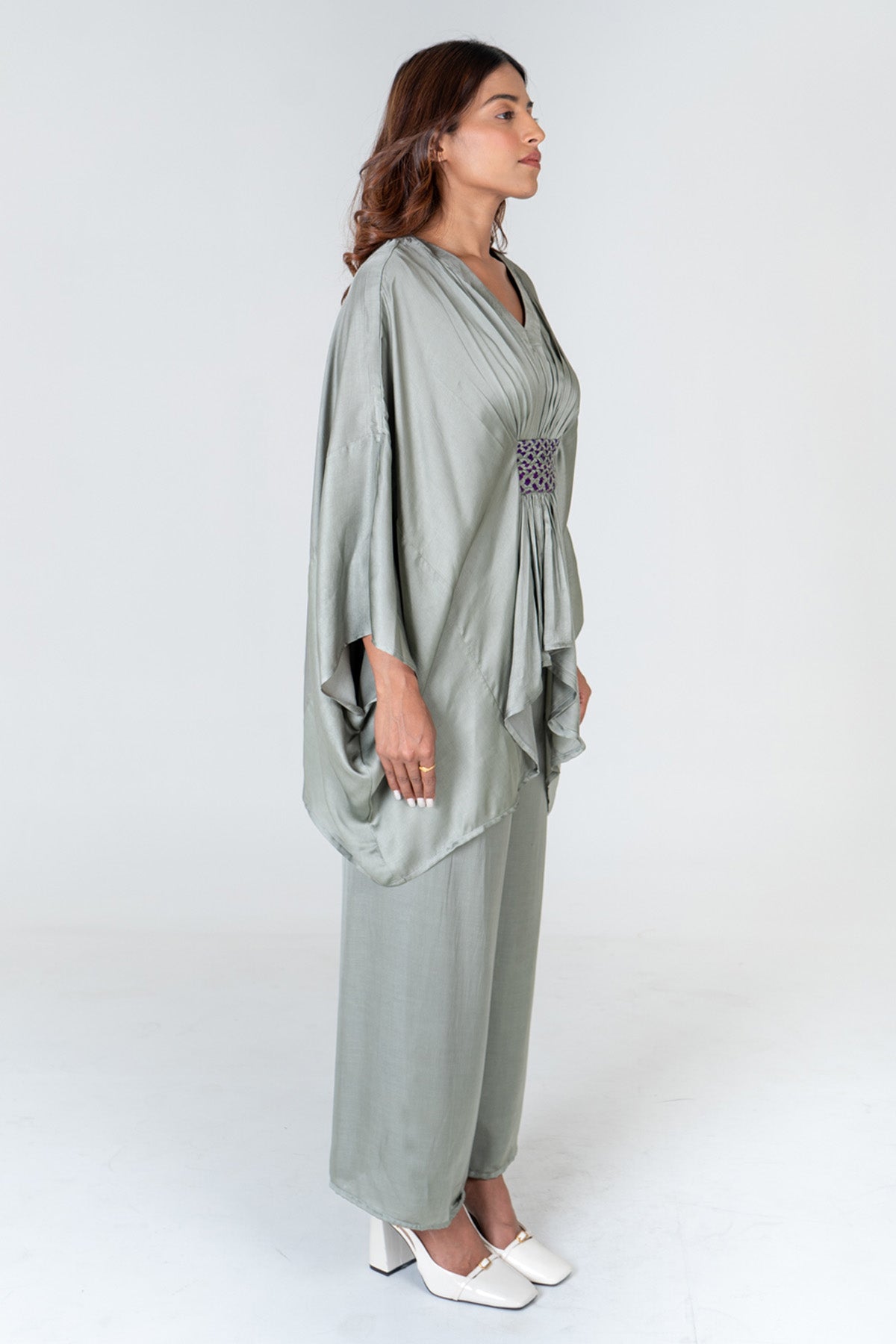 Green Braided Kaftan Co-ord Set