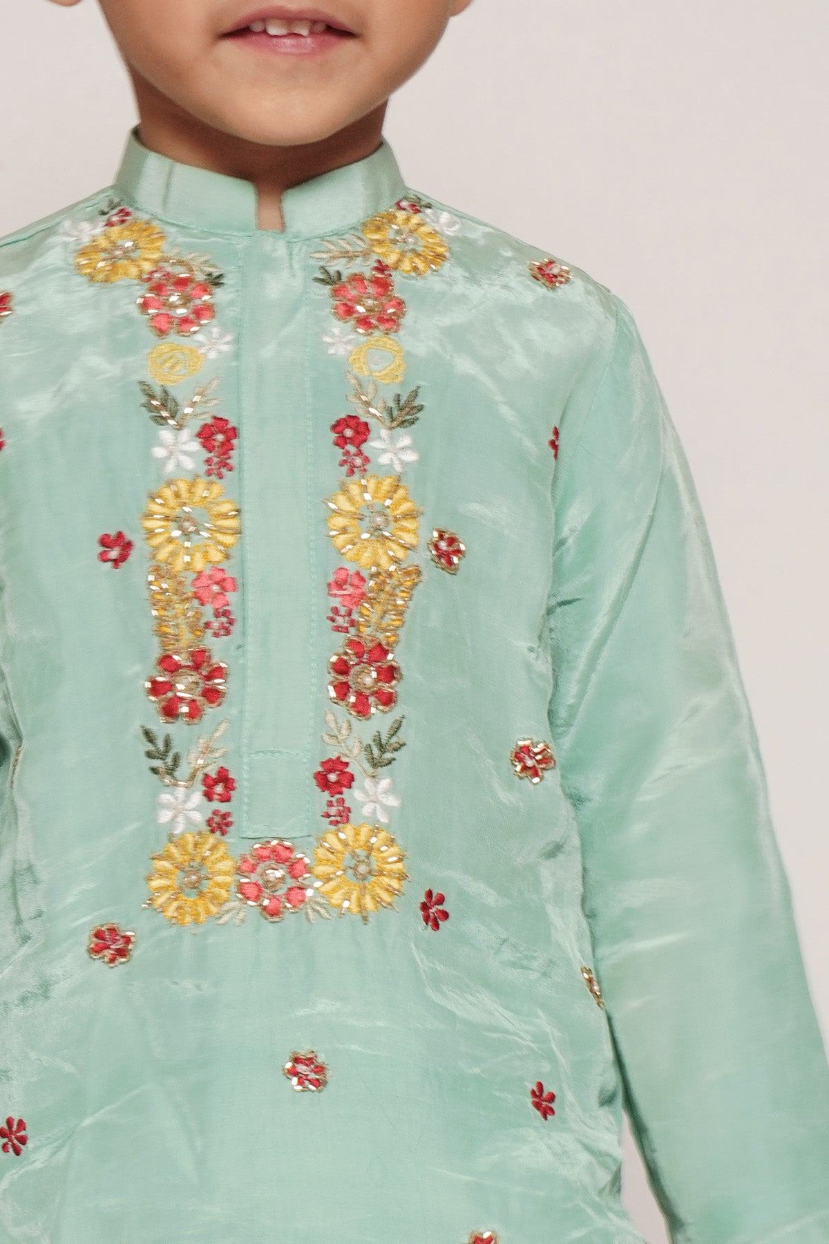 Green Butta Work Kurta And Pant