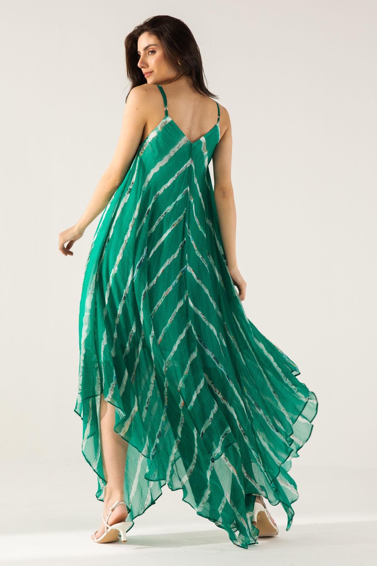 Green Cami Asymmetric Dress