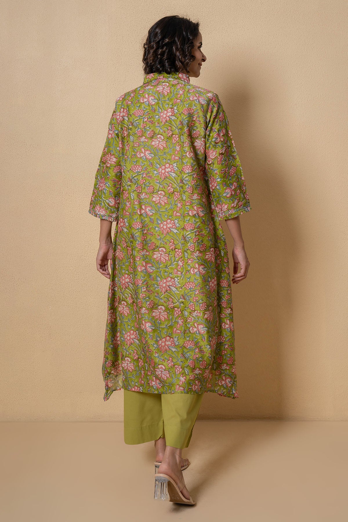 Green Chanderi Kurta And Pants