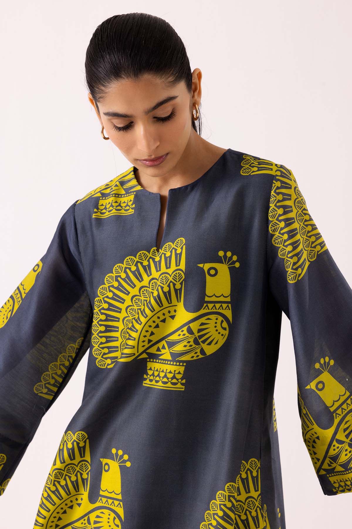 Green Chanderi Printed Kurta Set