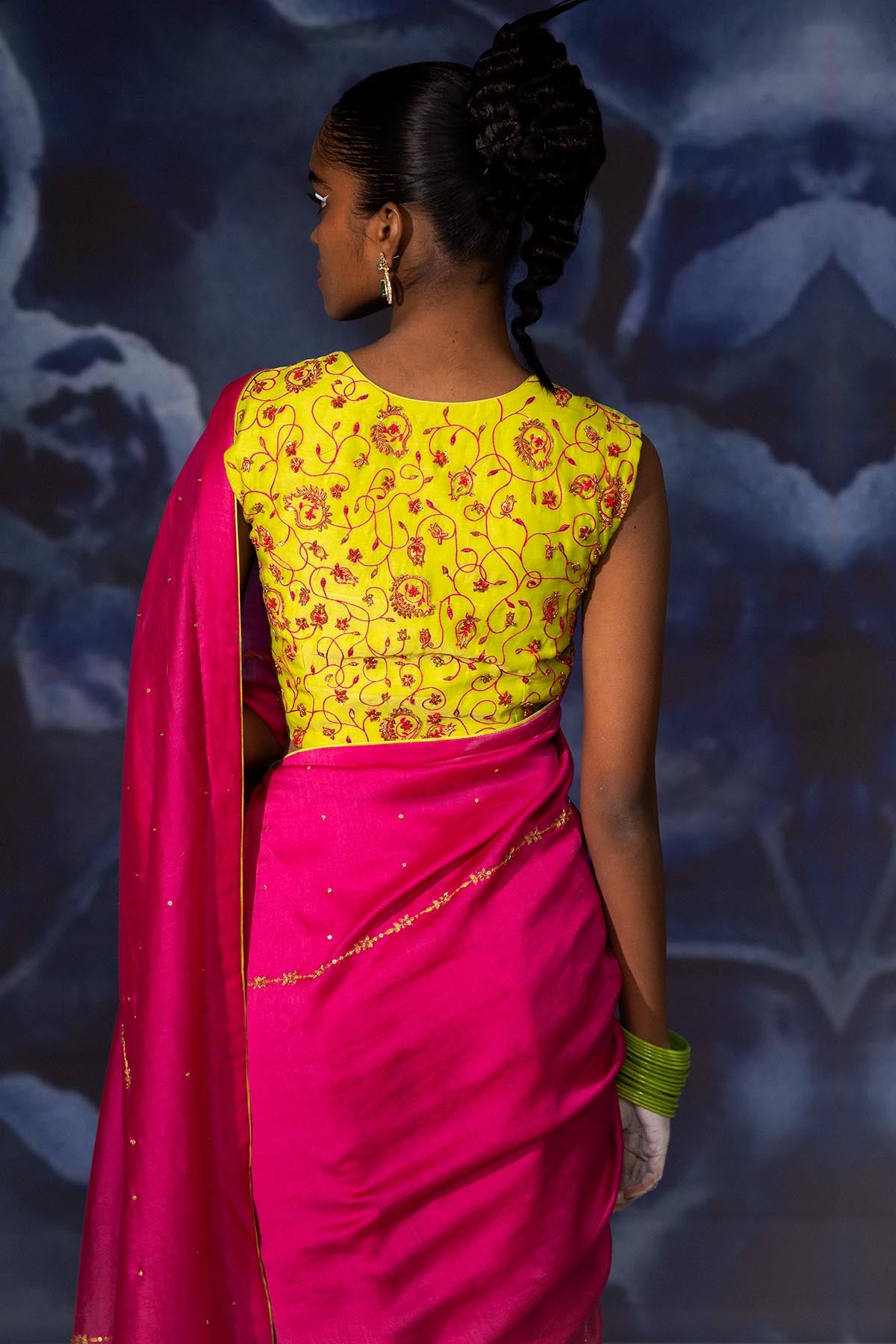 Green Chanderi Sleeveless Blouse