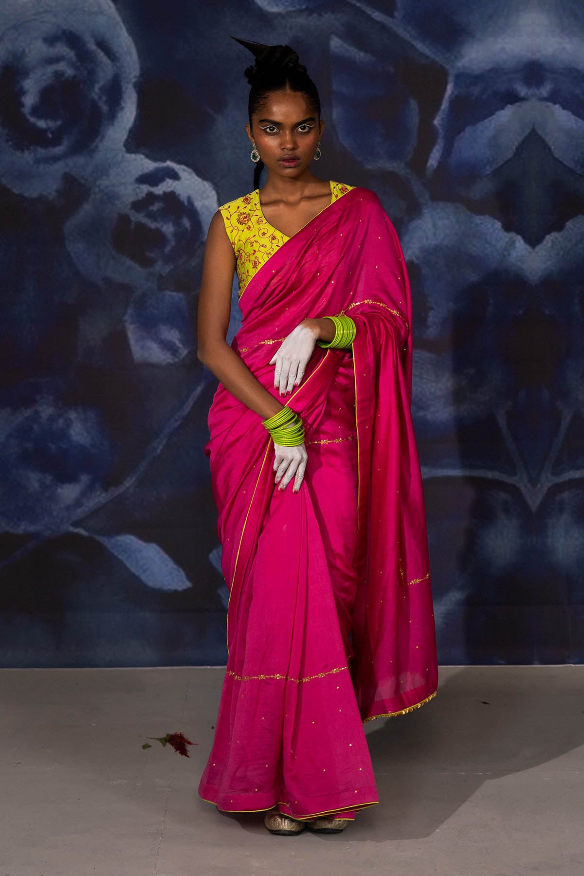 Green Chanderi Sleeveless Blouse