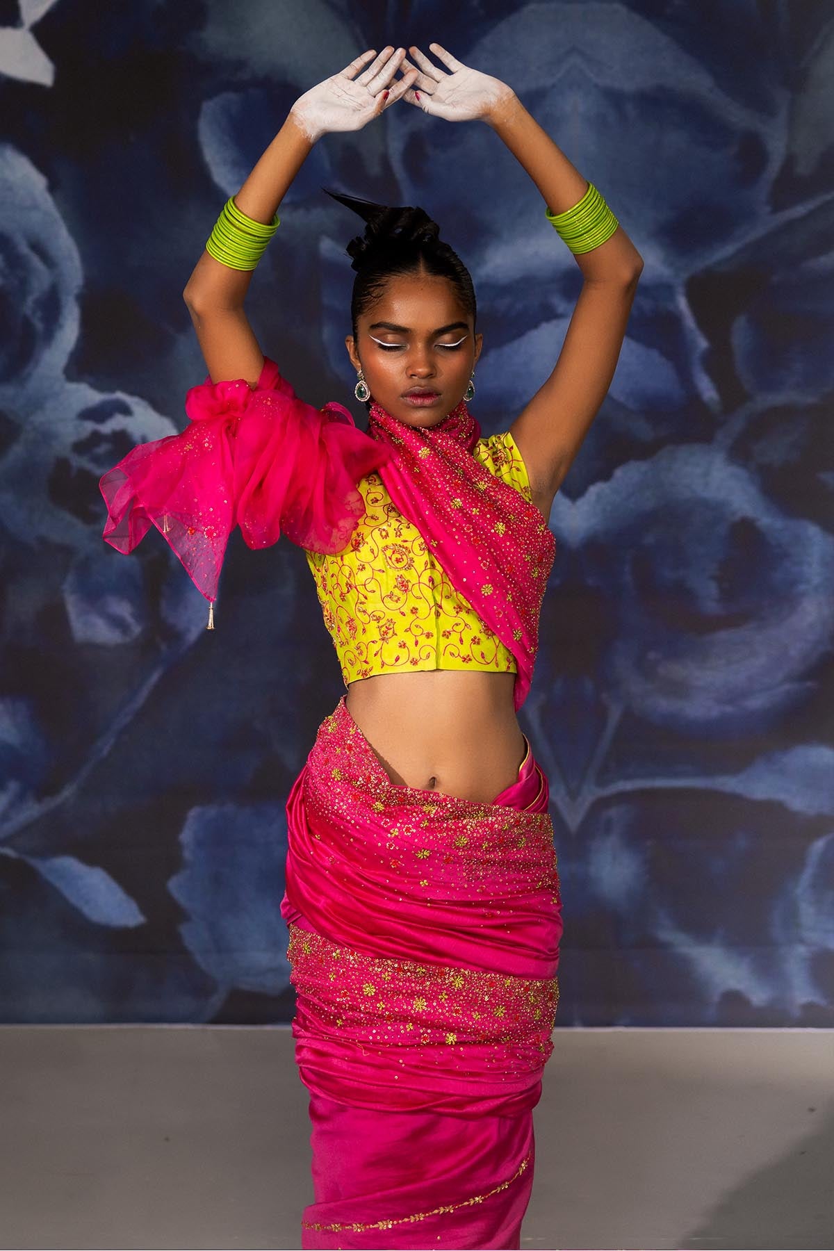 Green Chanderi Sleeveless Blouse