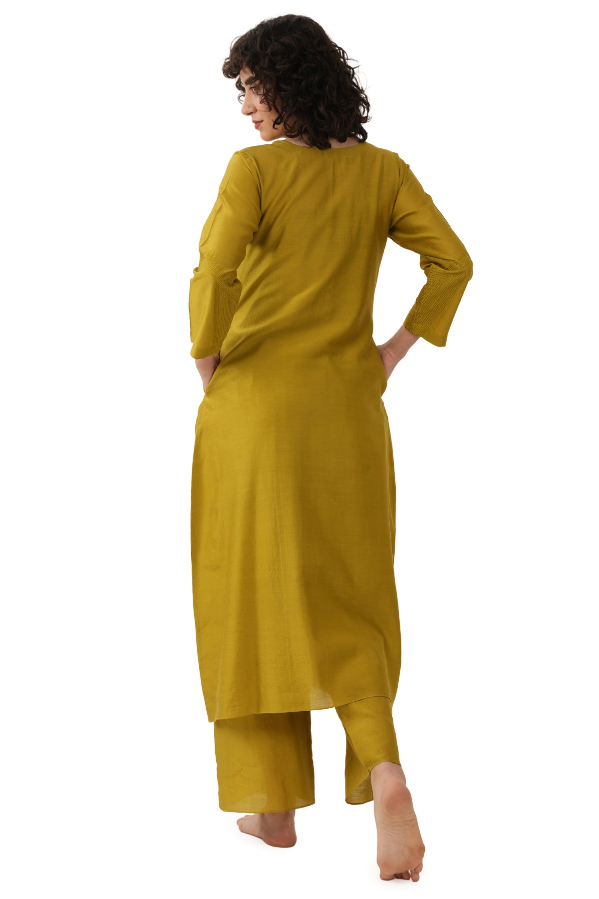 Green Chawal Taka Kurta & Pant