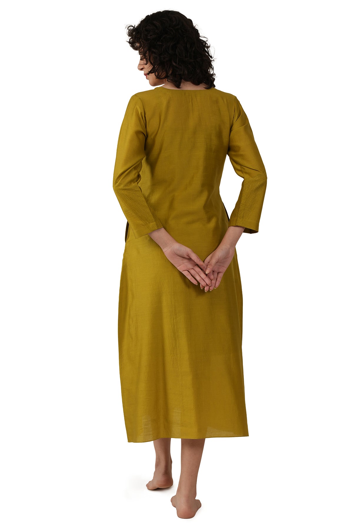 Green Chawal Taka Midi Dress
