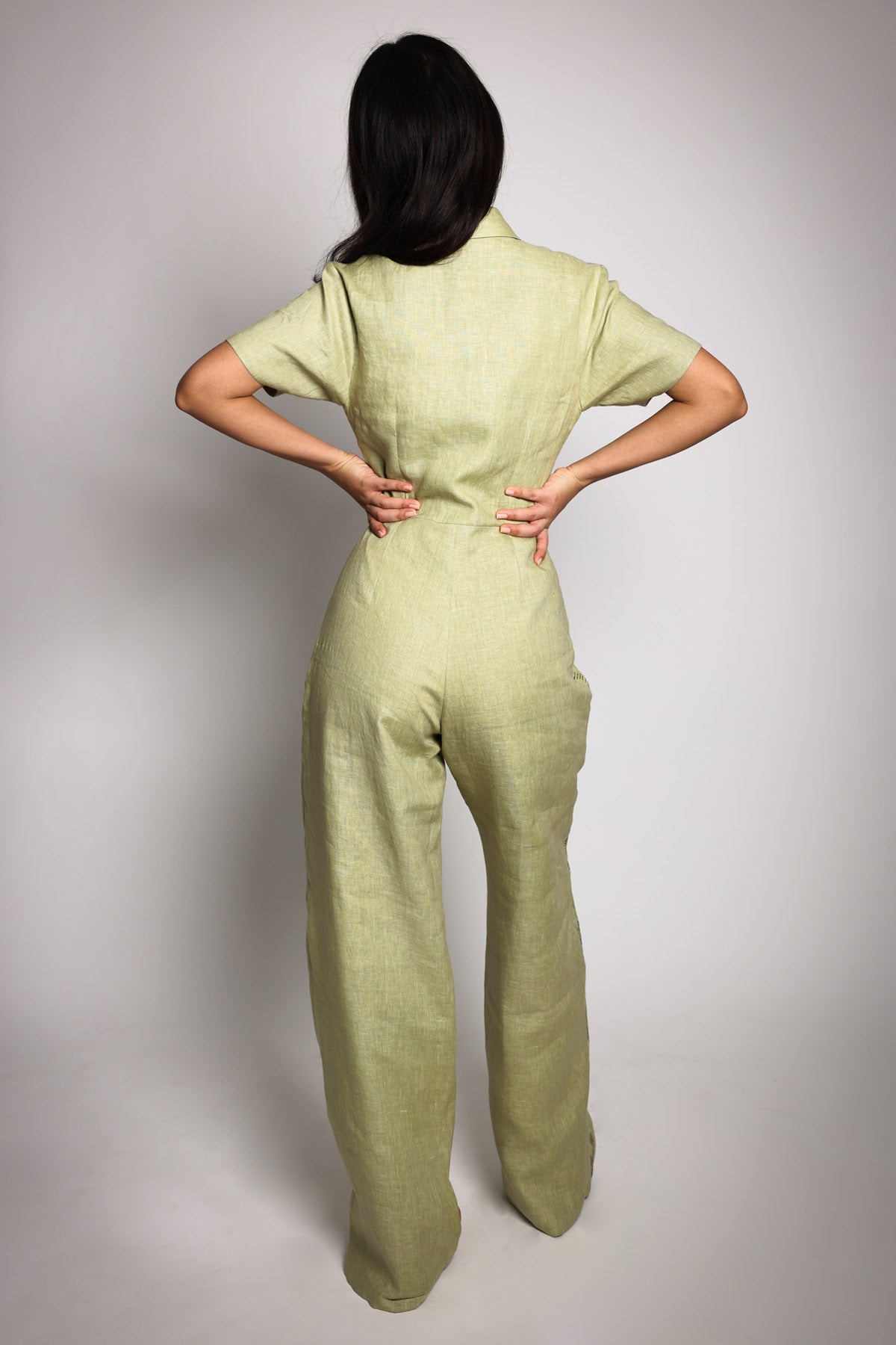 Green Collar Corset Jumpsuit