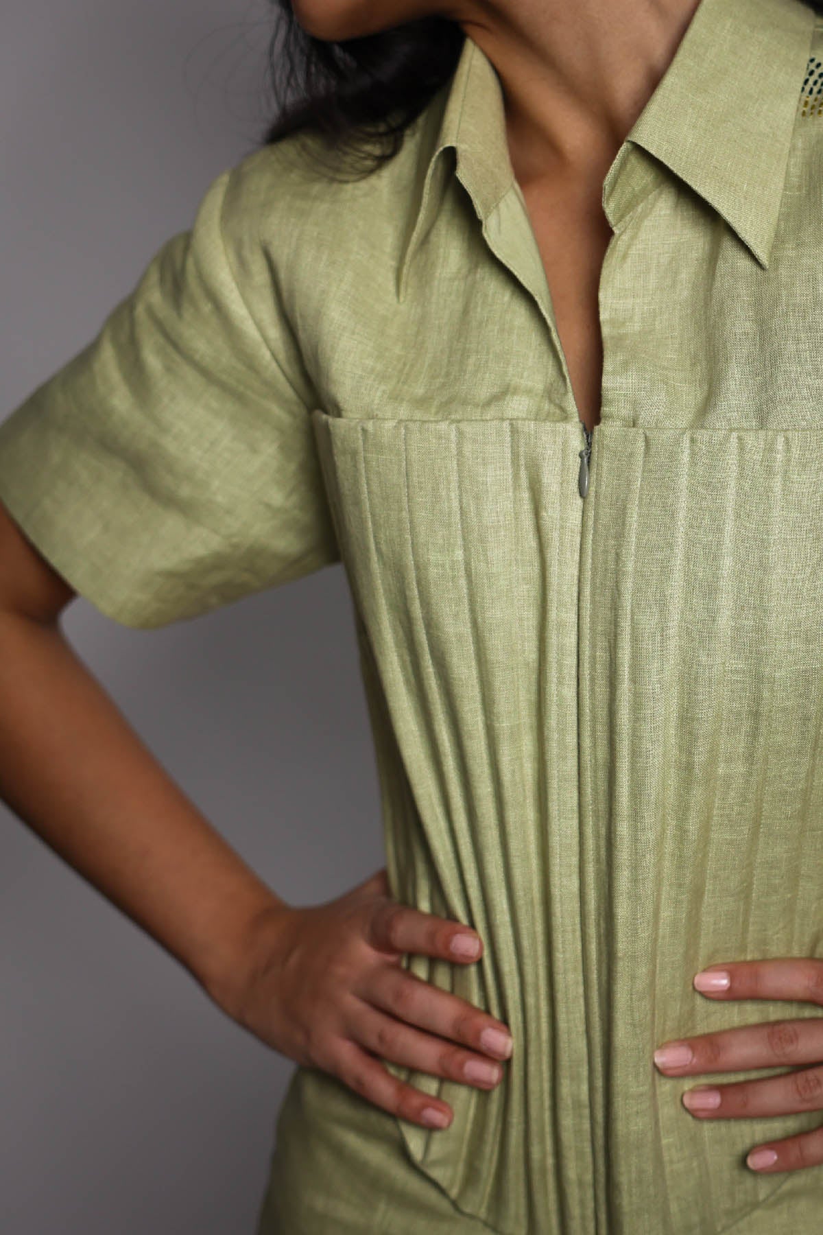 Green Collar Corset Jumpsuit