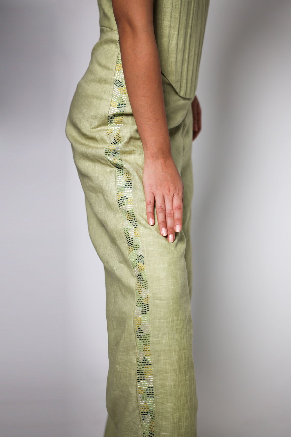 Green Collar Corset Jumpsuit