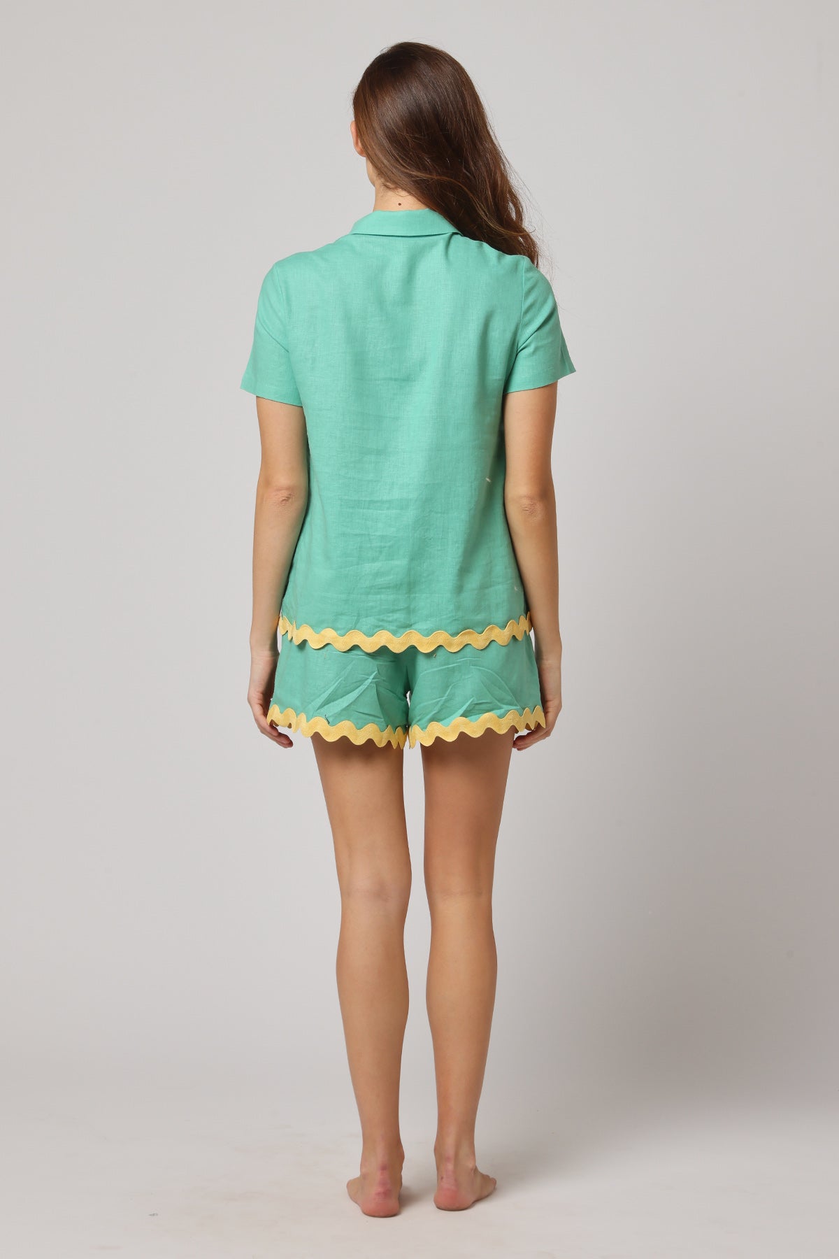 Green Collar Relaxed Fit Top