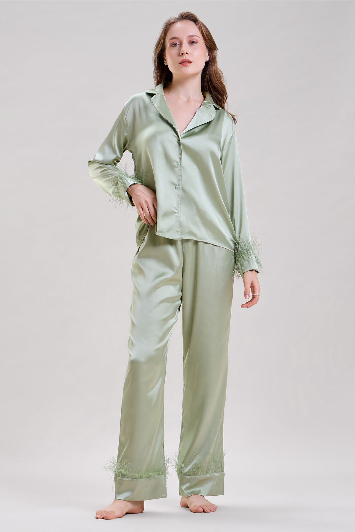 Buy Green Collar Shirt & Pyjama by Mysthelle for women online at ScrollnShops