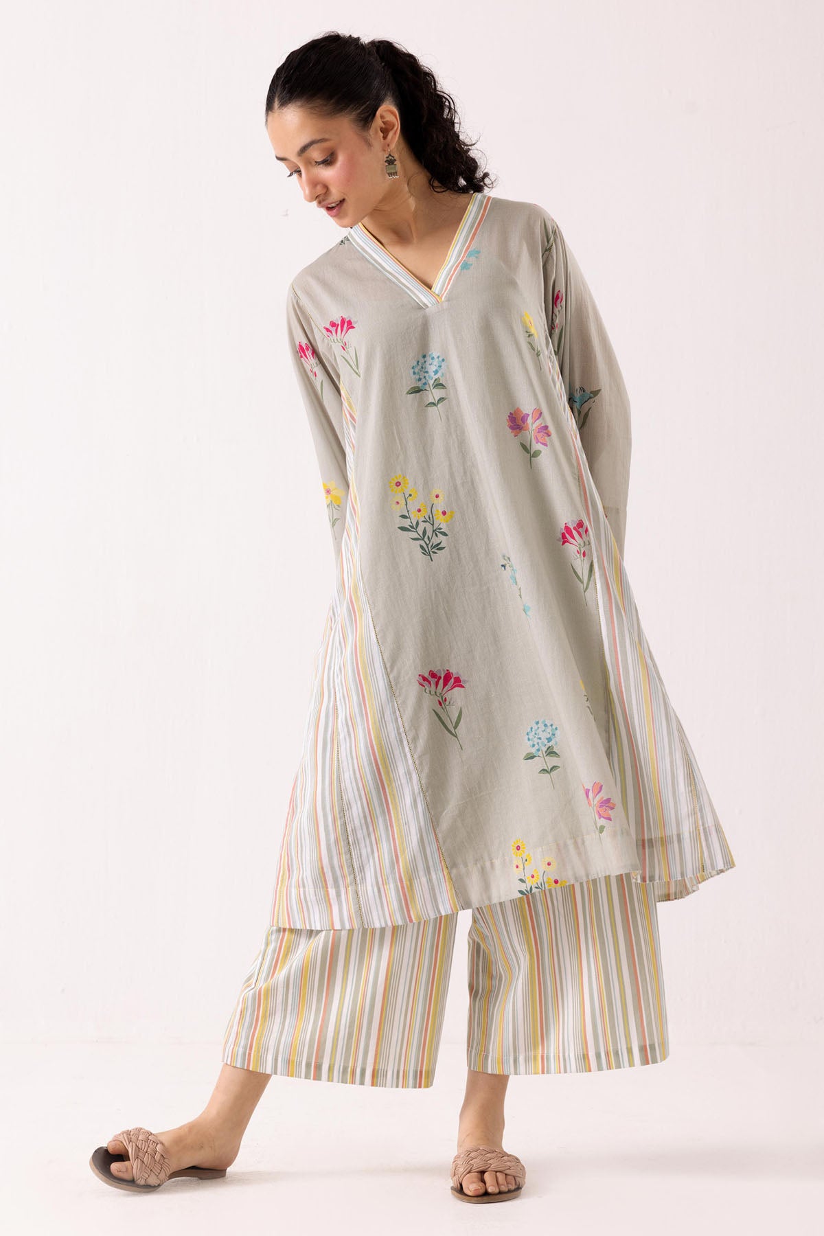 Buy Designer Green Cotton Choga Kurta Set Online at ScrollnShops