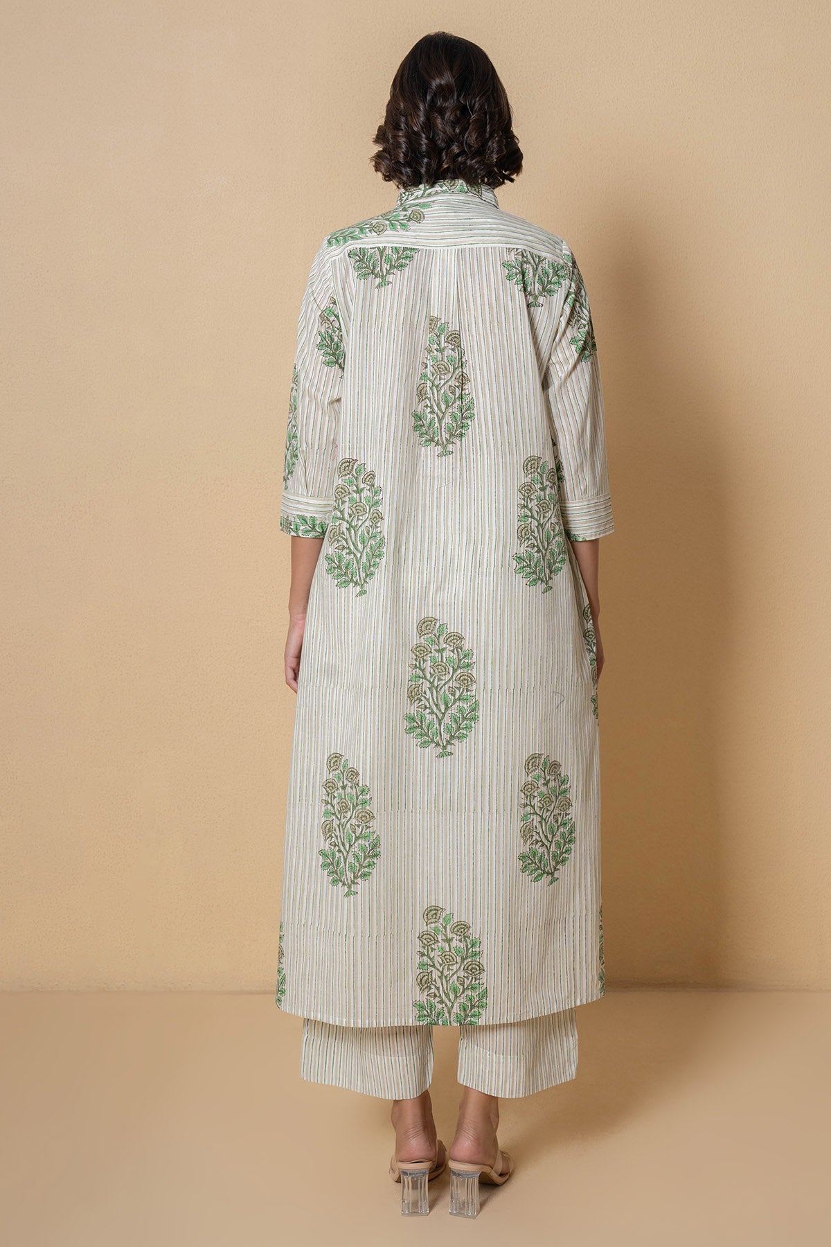 Green Cotton Kurta And Pants