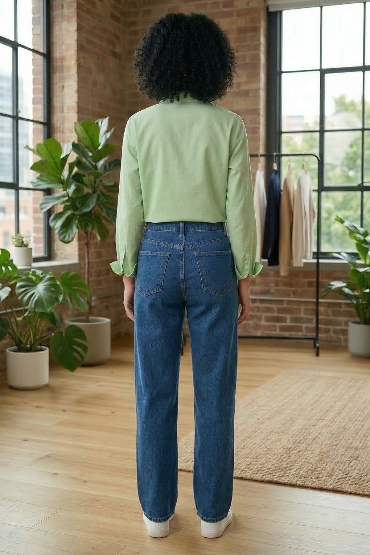 Cotton Linen Green Collar Shirt