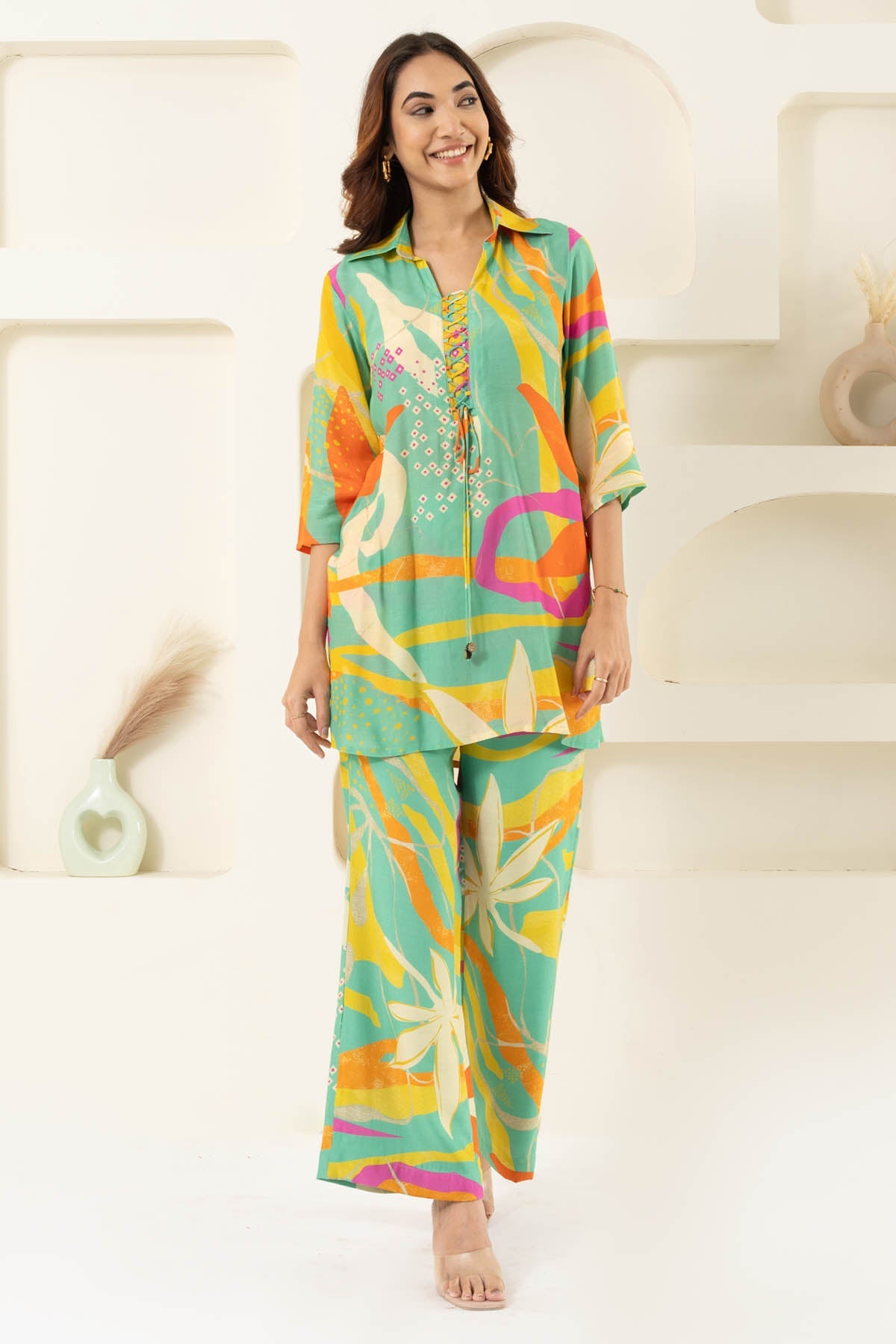 Buy Green Cotton Muslin Co-ord Set Online