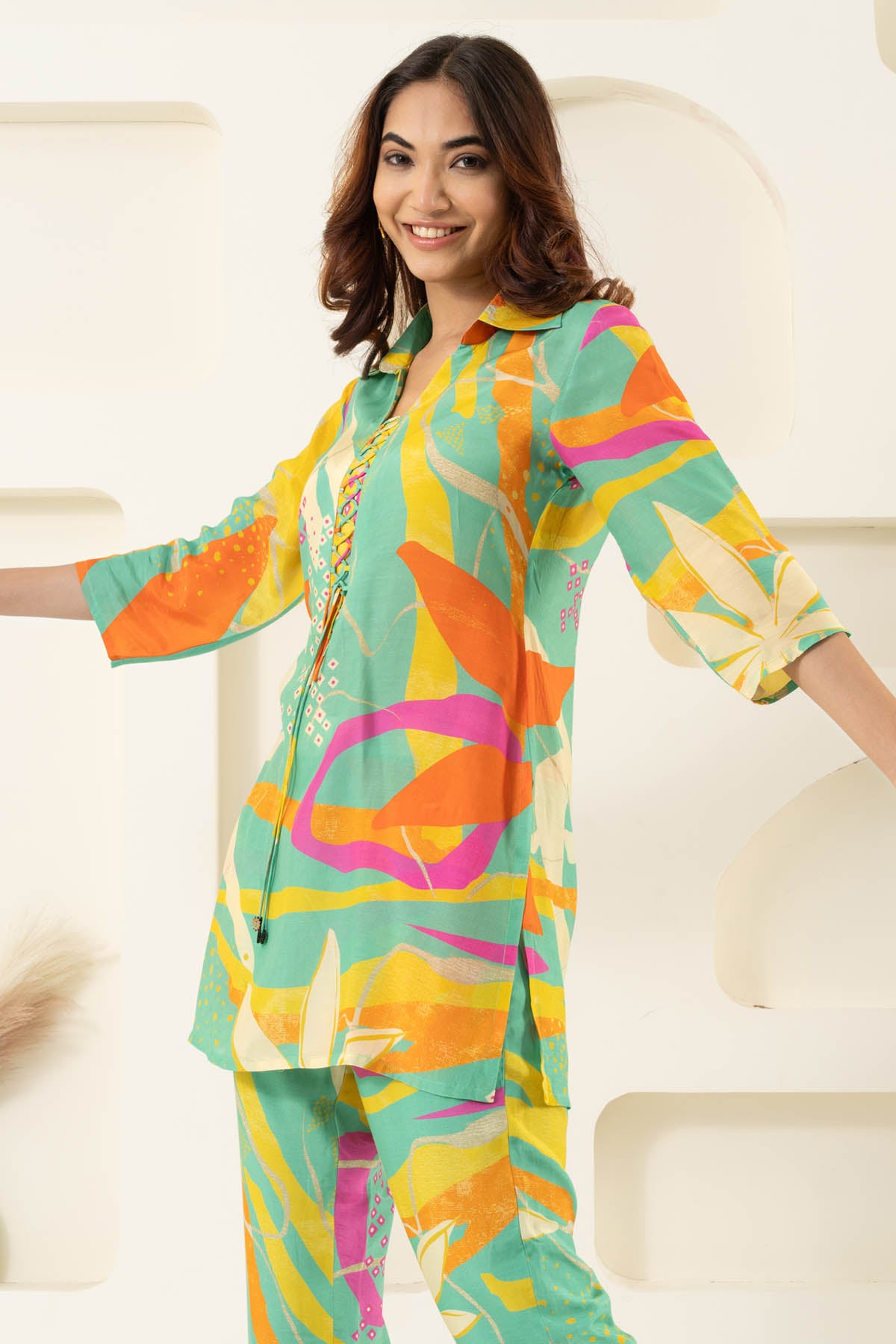 Green Cotton Muslin Co-ord Set