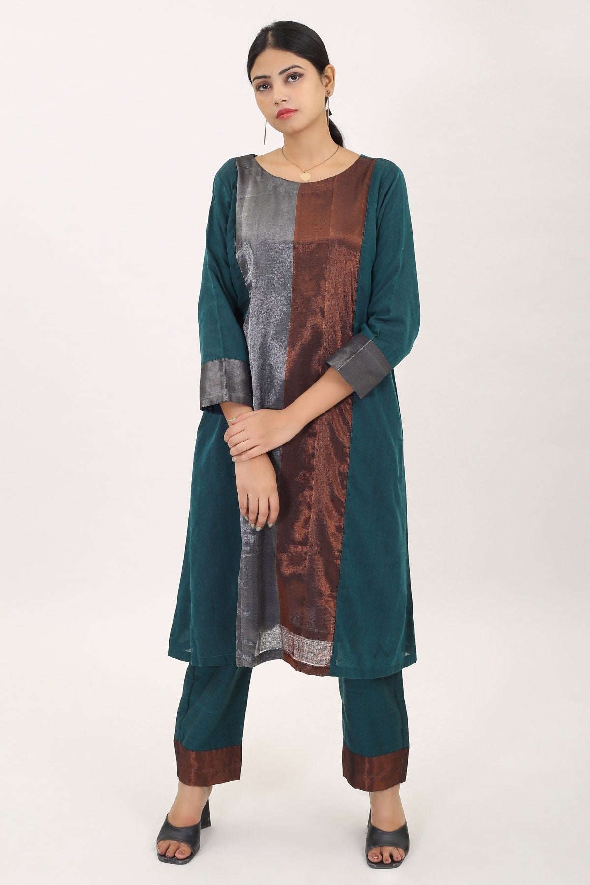 Buy Simply Kitsch Green Kurta Set for Women online available at ScrollnShops
