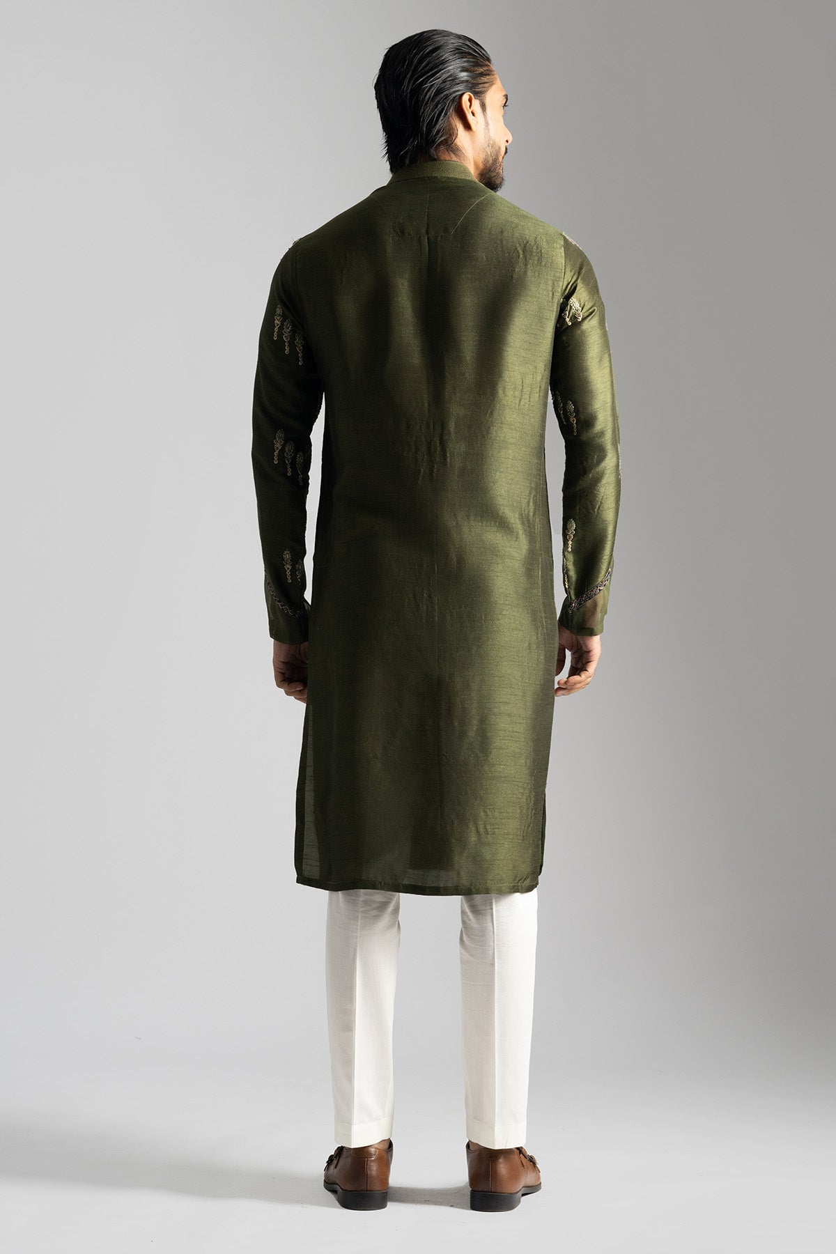 Green Cutdana Kurta And Pants