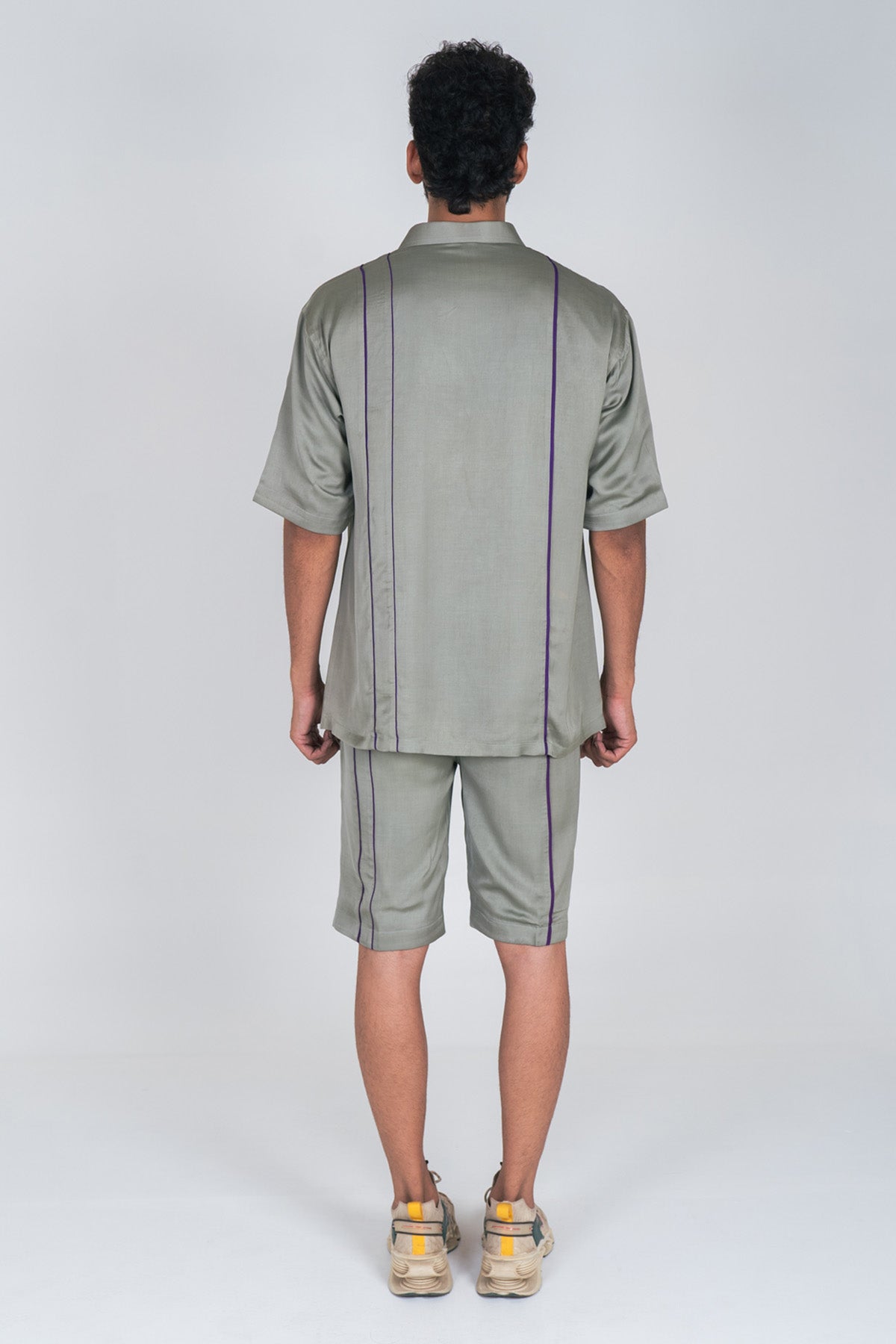 Green Deep V-Neck Co-ord Set