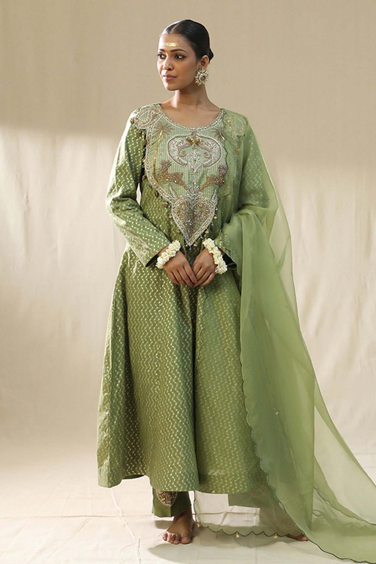 Buy Green Deer Embroidered Kurta Set by Arpita Sulakshana for women online at ScrollnShops