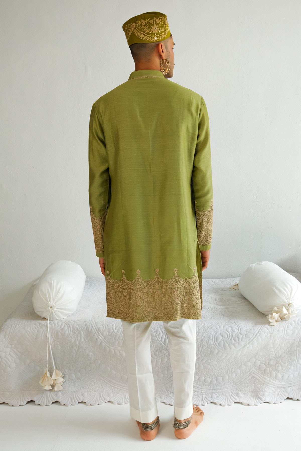 Green Dori Embroidered Kurta Set