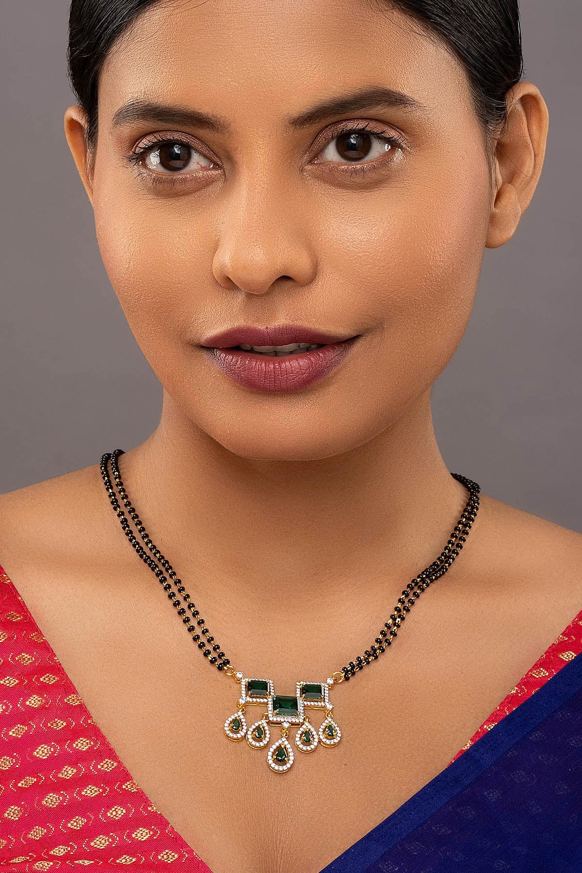Buy Green Double Line Mangalsutra for women by Sica online available at scrollnshops