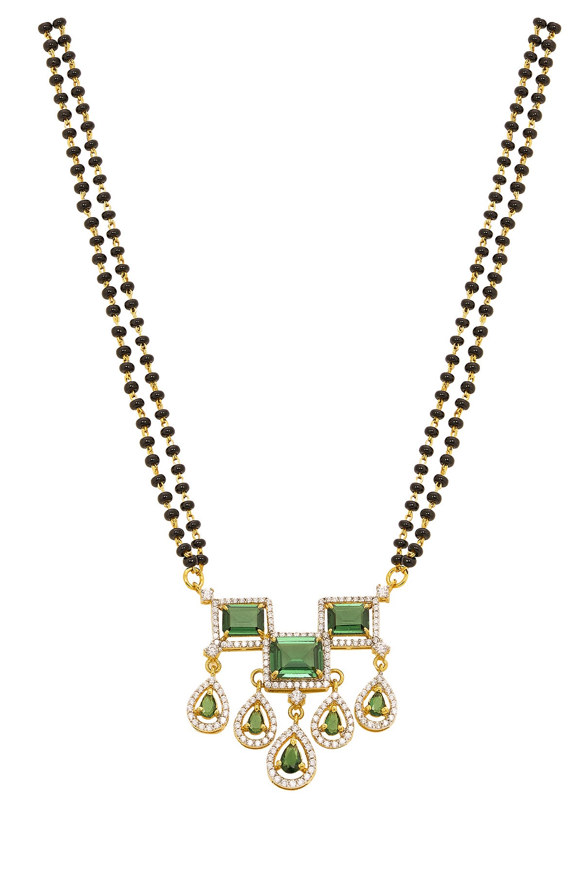 Green Double Line Mangalsutra