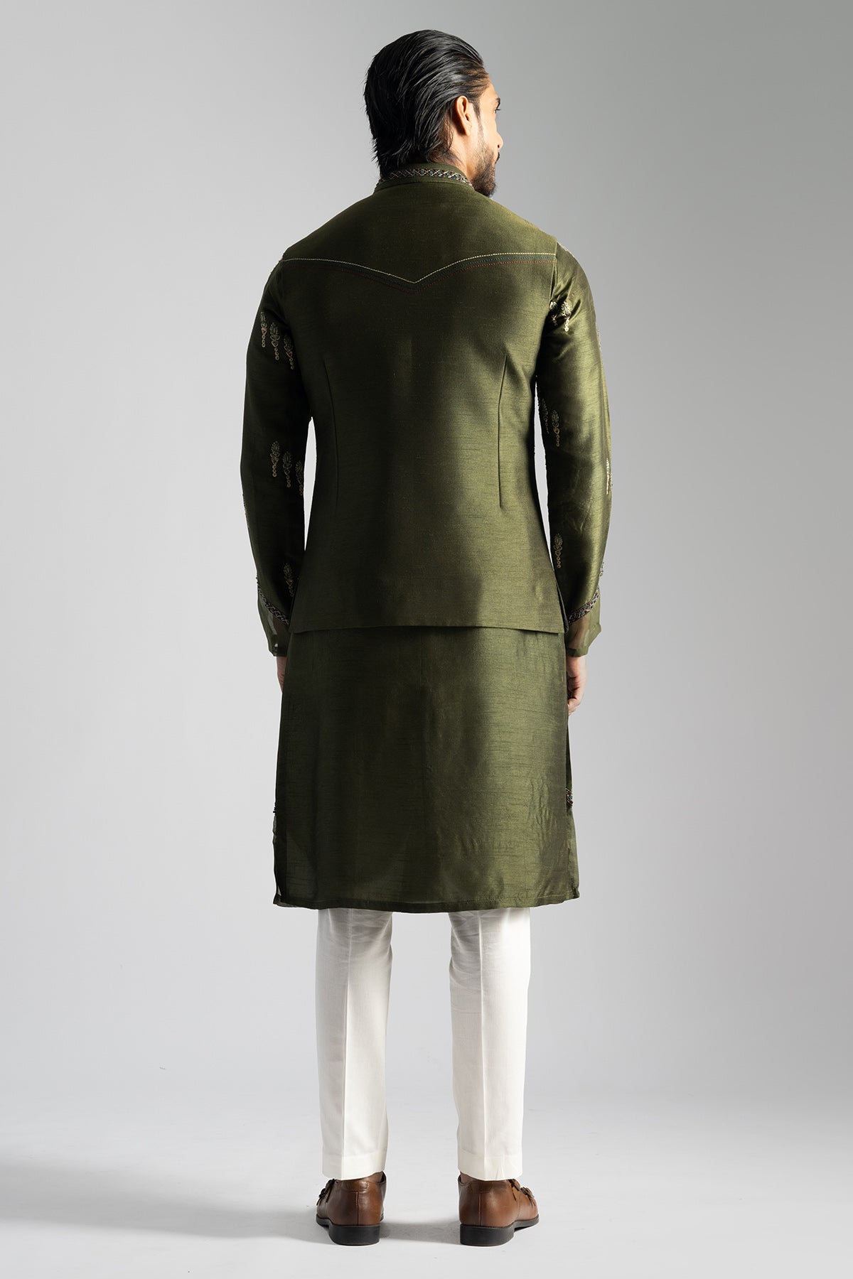 Green Egyptian Bundi Kurta Set