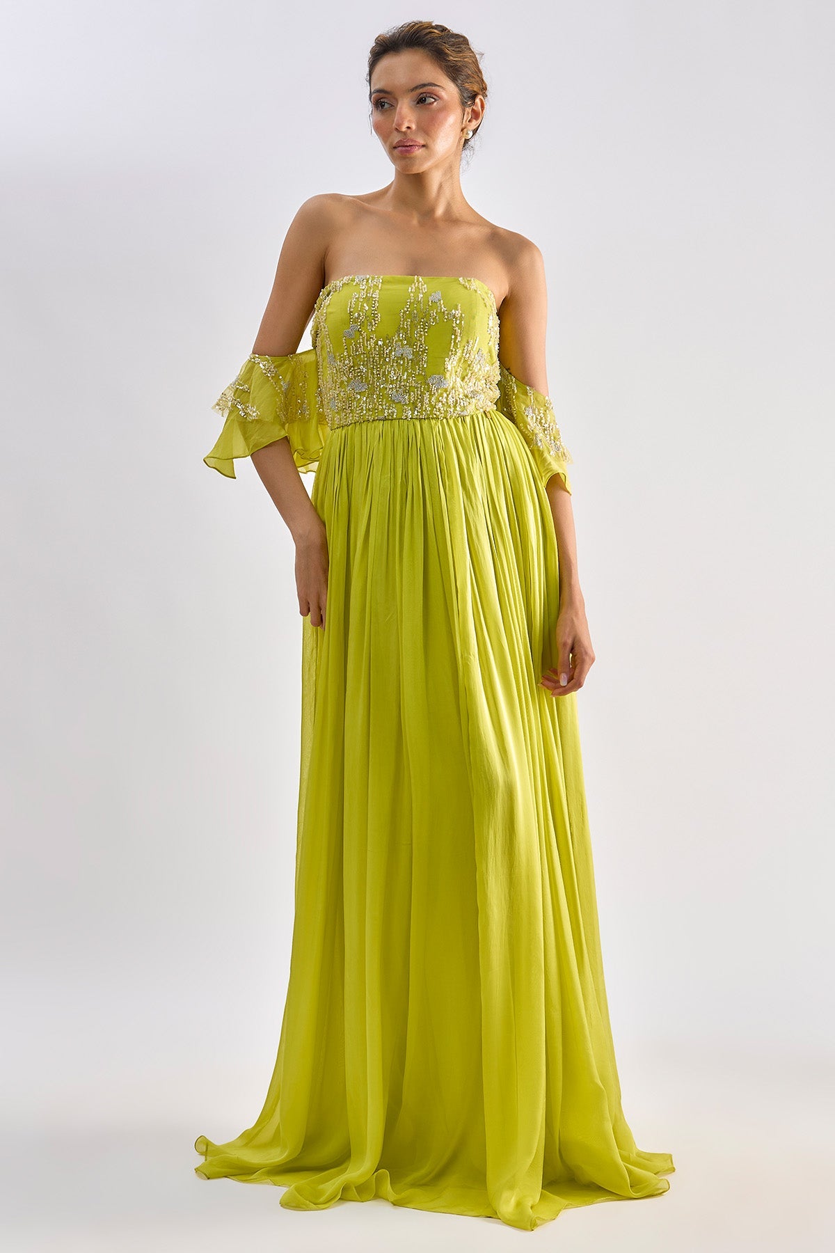 Buy Green Embellished Beads Gown for women by Emblaze online available at scrollnshops