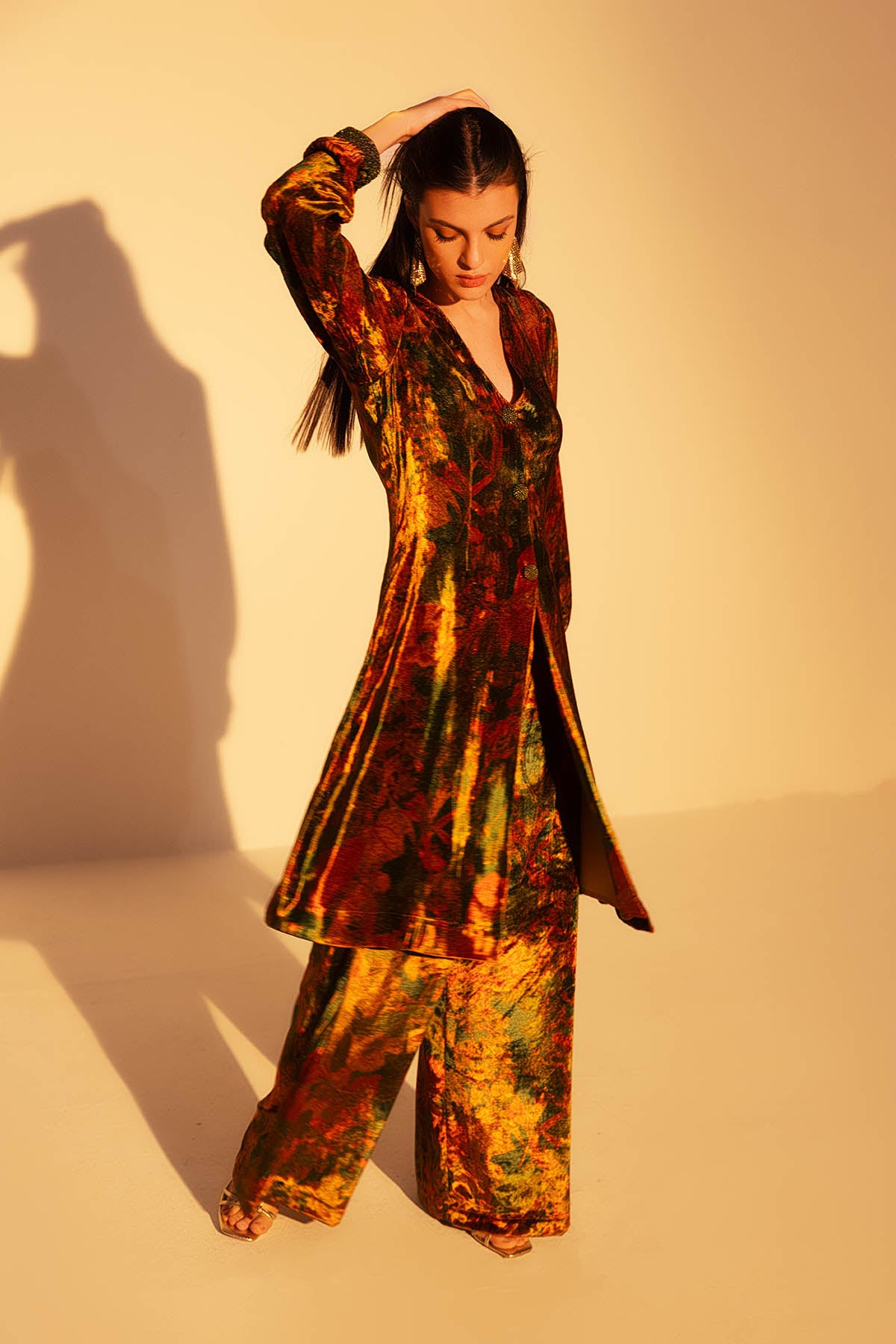 Green Embellished Tunic & Pants