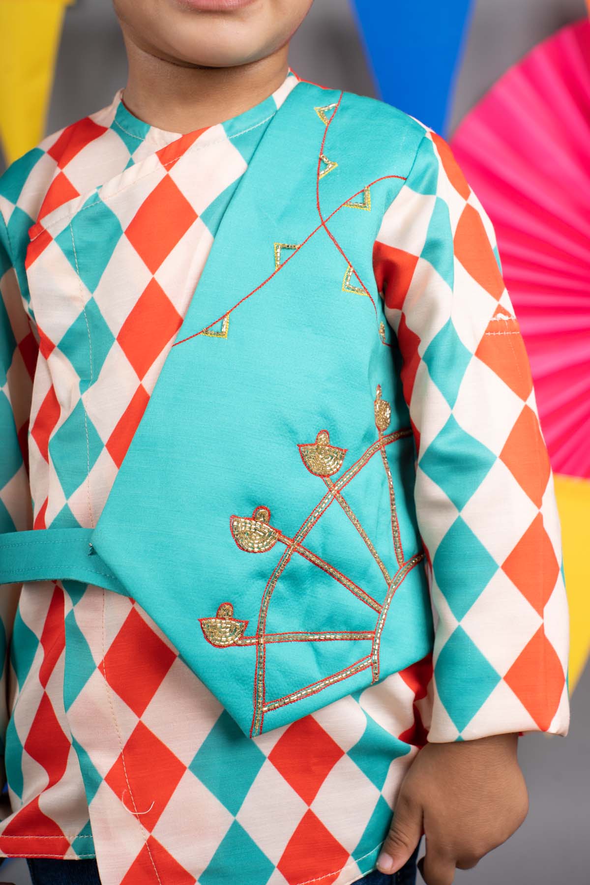 Green Embroidered Jacket Shirt