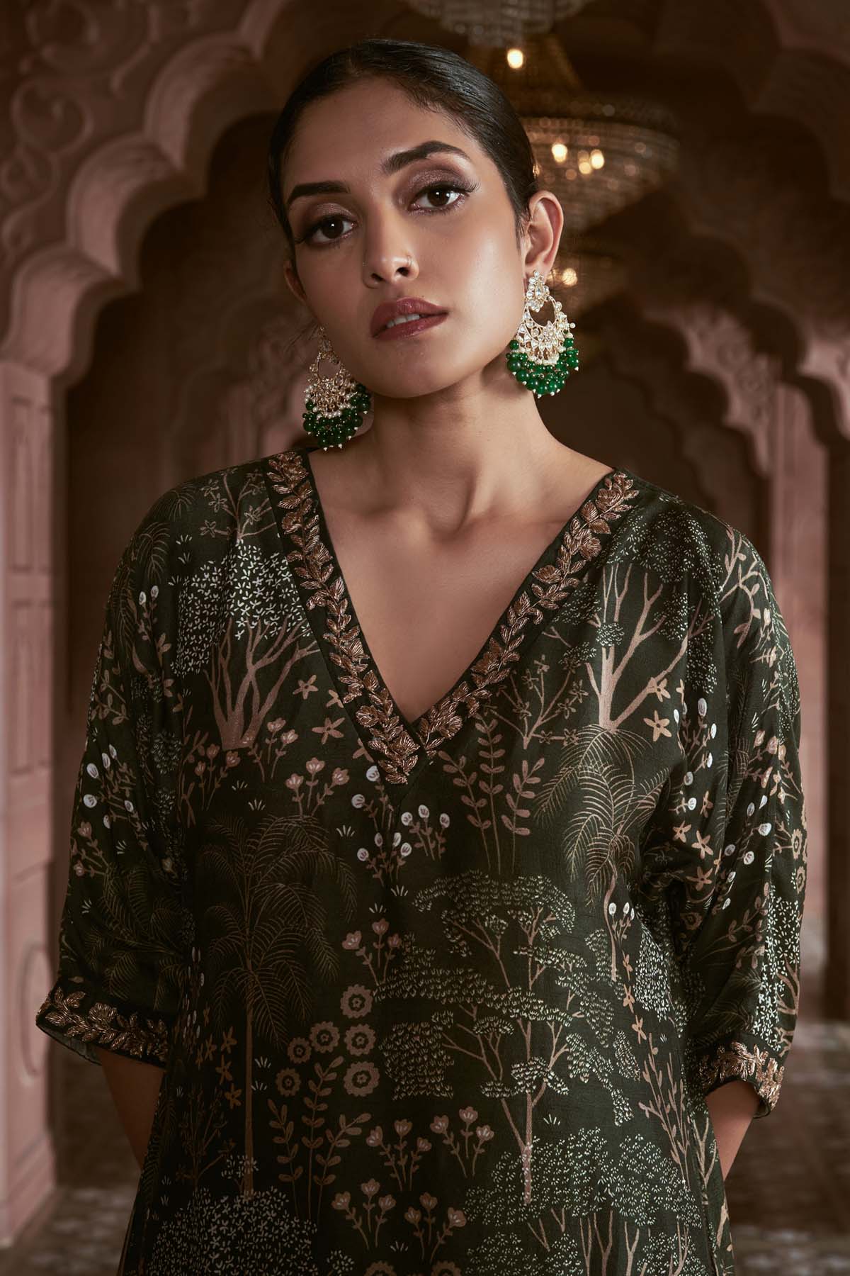 Green Embroidered Kurta & Pants