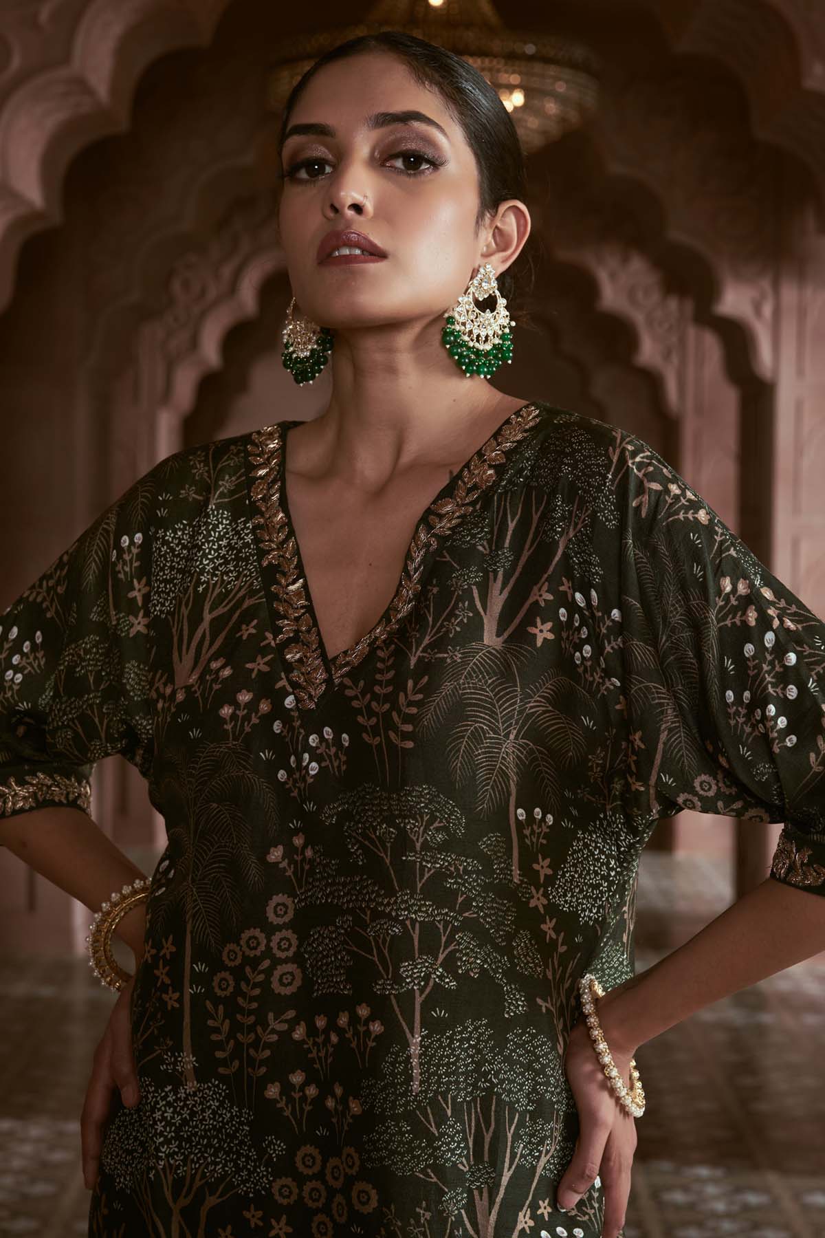 Green Embroidered Kurta & Pants