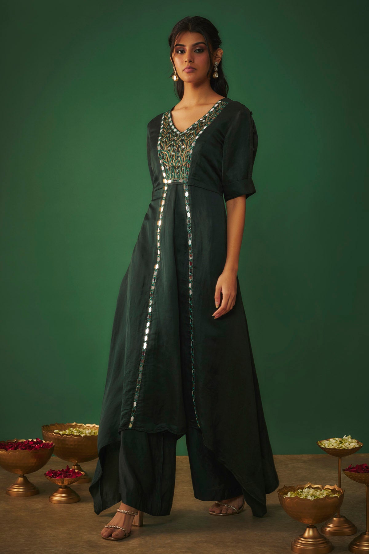 Mirror Emerald Green Kurta Set