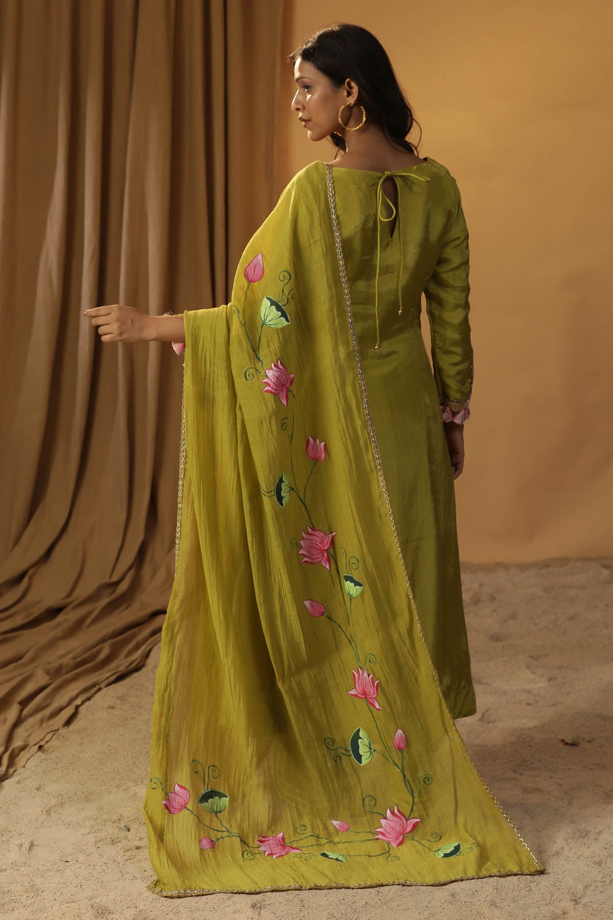 Chanderi Cutdana Work Kurta Set